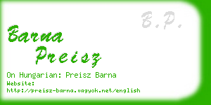 barna preisz business card